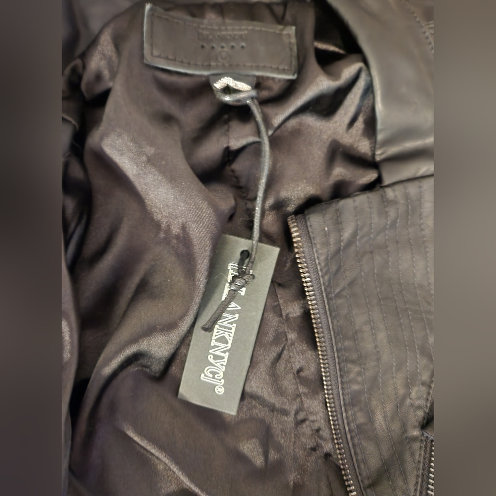 NwT Blank NYC Tailored Vegan Leather Biker Moto Jacket Black Size Small - Picture 11 of 14